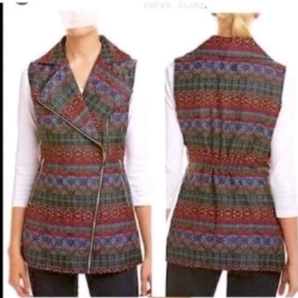 Insight NWOT Embroidery Zip Vest 12 boho classic embroidered fall top casual - Picture 1 of 6